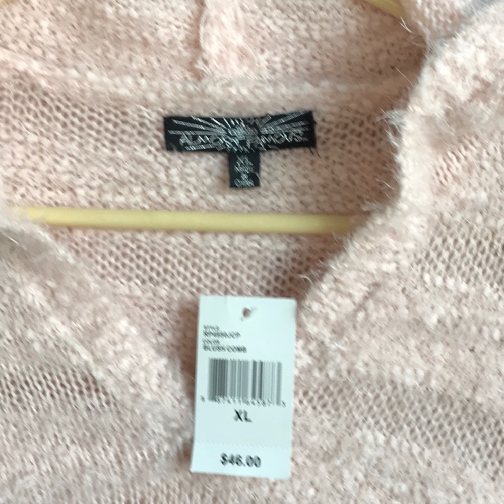 Very cute! Blush color fuzzy pullover hoodie. NWT - Picture 2 of 6